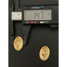 Load image into Gallery viewer, 18K Gold Woman Lady Stud Earrings Oval - Rafant