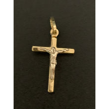 Load image into Gallery viewer, 18K Gold Pendant Cross Jesus Christ Two Tone Yellow White Gold 1.01 grams - Rafant