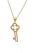 Load image into Gallery viewer, 18K Gold Necklace Chain 15.5" plus 2 inches extension Pendant Key 0.82 grams - Rafant