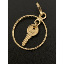 Load image into Gallery viewer, 18K Gold Pendant Round Circle Key - Rafant