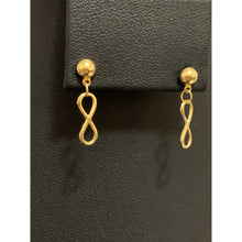 Load image into Gallery viewer, 18K Gold Earrings Post Dangling Infinity 1.42 grams - Rafant