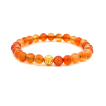 Load image into Gallery viewer, 18K Gold Ball Bead Coin Lucky Charm Bracelet Natural Gemstones 6mm Birthstones - Rafant