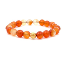 Load image into Gallery viewer, 18K Gold Ball Bead Coin Lucky Charm Bracelet Natural Gemstones Birthstones 8mm - Rafant