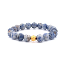 Load image into Gallery viewer, 18K Gold Ball Bead Coin Lucky Charm Bracelet Natural Gemstones Birthstones 8mm - Rafant