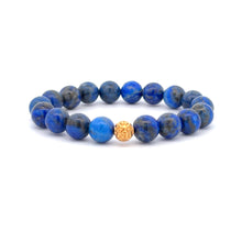Load image into Gallery viewer, 18K Gold Ball Bead Coin Lucky Charm Bracelet Natural Gemstones Birthstones 8mm - Rafant