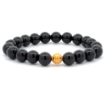 Load image into Gallery viewer, 18K Gold Ball Bead Coin Lucky Charm Bracelet Natural Gemstones Birthstones 8mm - Rafant