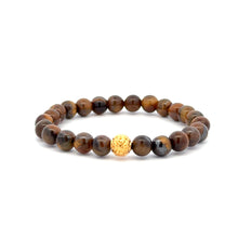 Load image into Gallery viewer, 18K Gold Ball Bead Coin Lucky Charm Bracelet Natural Gemstones 6mm Birthstones - Rafant