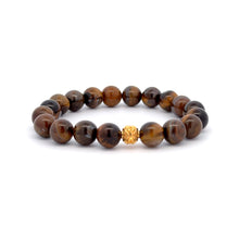 Load image into Gallery viewer, 18K Gold Ball Bead Coin Lucky Charm Bracelet Natural Gemstones Birthstones 8mm - Rafant
