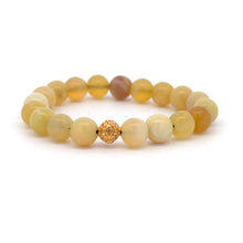 Load image into Gallery viewer, 18K Gold Ball Bead Coin Lucky Charm Bracelet Natural Gemstones Birthstones 8mm - Rafant