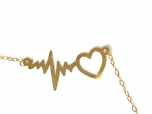 Load image into Gallery viewer, New Authentic 18K Saudi Gold 17.25" Necklace with Heart Beat Pendant - Rafant
