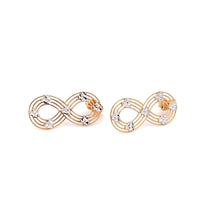 Load image into Gallery viewer, 18K Gold Earrings Infinity Post White Yellow Gold 2.12 grams - Rafant