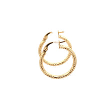 Load image into Gallery viewer, 18K Gold Earrings Hoops Textured Small - Rafant