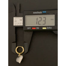 Load image into Gallery viewer, 18K Gold Earrings Hoops Heart Dangling White Yellow Gold 2.77 grams - Rafant