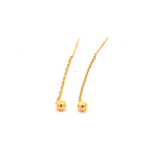 Load image into Gallery viewer, 18K Yellow Gold Earrings Threaders Balls Very Tiny 0.26 grams - Rafant
