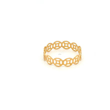 Load image into Gallery viewer, 18K Gold Ring Fortune Coin Size Size 7.5 - Rafant