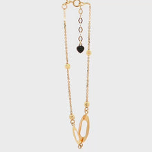 Load and play video in Gallery viewer, 18K Gold Bracelet Oval Beads Size 7 inches plus one inch Extension Charm