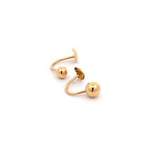 Load image into Gallery viewer, 18K Yellow Gold Earrings Hoops Hearts Dangle 1.36 grams Mismatch Different Sizes - Rafant