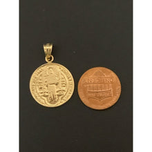 Load image into Gallery viewer, 18K Gold Pendant Saint Benedict Round 1.43 grams - Rafant