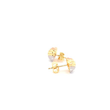 Load image into Gallery viewer, 18K Gold Earrings Stud Tricolor White Yellow Rose Gold 1.22 grams - Rafant