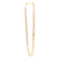 Load image into Gallery viewer, 18K Yellow Gold Necklace Chain Paperclip Size 18 inches - Rafant