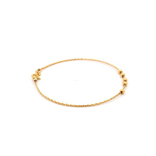 Load image into Gallery viewer, 18K Yellow Gold Bracelet Soft Bangle Beads Size 6.75 inches - Rafant