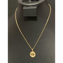 Load image into Gallery viewer, 18K Gold Necklace Chain Cable 15.75" with Tree of Life Pendant 2.28 grams - Rafant