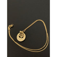Load image into Gallery viewer, 18K Gold Necklace Chain Cable 15.75" with Tree of Life Pendant 2.28 grams - Rafant