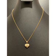 Load image into Gallery viewer, 18K Gold Necklace Chain Rolo 17.75 inches with Puffed Heart Pendant 2.25 grams - Rafant
