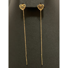 Load image into Gallery viewer, 18K Gold Earrings Threader Heart 0.68 grams - Rafant