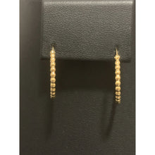 Load image into Gallery viewer, 18K Gold Earrings Hoops Loops Beaded Small 2.13 grams - Rafant