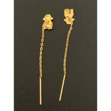 Load image into Gallery viewer, 18K Gold Earrings Threader Cat Animal 0.35 grams - Rafant