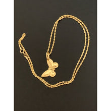 Load image into Gallery viewer, 18K Gold Necklace Chain 17.5" with Butterfly Pendant 1.87 grams - Rafant