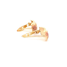 Load image into Gallery viewer, 18K Gold Earrings French Clips Tri Color White Rose Yellow Gold - Rafant
