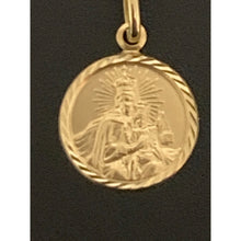 Load image into Gallery viewer, 18K Gold Necklace Curb Chain with Round Jesus Pendant Religious - Rafant