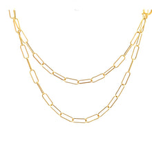 Load image into Gallery viewer, 18K Yellow Gold Necklace Chain Paperclip Small Link Size 15.75 inches 1.38 grams - Rafant