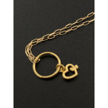 Load image into Gallery viewer, 18K Gold Necklace Chain 15.50 inches with Circle Heart Pendant 1.38 grams - Rafant