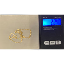 Load image into Gallery viewer, 18K Gold Bracelet Double Heart Beads 7 inches plus 1 inch - Rafant