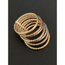 Load image into Gallery viewer, 18K Gold Ring Seven Days Tricolor White Yellow Rose 2.07 grams Size 6 - Rafant