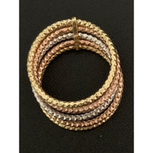 Load image into Gallery viewer, 18K Gold Ring Five Days Tricolor Yellow White Rose 1.64 grams S 7.5 - Rafant