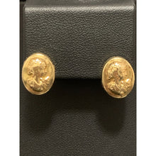 Load image into Gallery viewer, 18K Gold Woman Lady Oval Stud Earrings - Rafant
