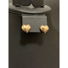 Load image into Gallery viewer, 18K Gold Earrings Stud Puffed Heart 2.66 grams - Rafant