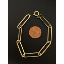 Load image into Gallery viewer, 18K Gold Bracelet Paperclip Large Links 7 inches 2.95 grams - Rafant