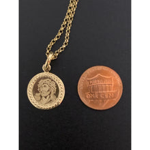 Load image into Gallery viewer, 18K Gold Necklace Chain 17.75 inches with Jesus Christ Pendant 2.35 grams - Rafant
