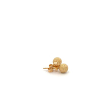 Load image into Gallery viewer, 18K Gold Earrings Stud Balls Frosted Small 1.55 grams - Rafant