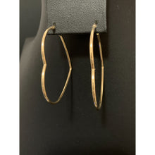 Load image into Gallery viewer, 18K Gold Earrings Hoops Loops Heart 3.49 grams - Rafant