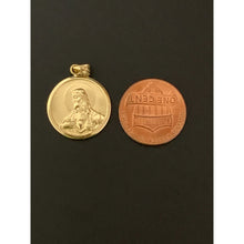 Load image into Gallery viewer, New Real 18K Saudi Gold Mother Mary Jesus Christ Round Circle Pendant - Rafant