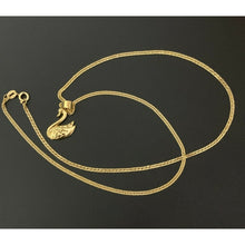 Load image into Gallery viewer, New Real 18K Saudi Gold Necklace Curb 18" Chain Swan Japan Gold Pendant - Rafant