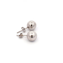 Load image into Gallery viewer, 18K White Gold Earrings Stud Balls Polished - Rafant