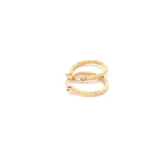 Load image into Gallery viewer, 18K Yellow Gold Earrings Hoops Small Textured 1.22 grams - Rafant