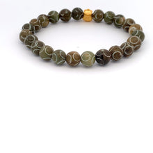 Load image into Gallery viewer, 24K Gold Money Bag Lucky Charm Bracelet Gemstones Brown Multicolor Carved Jade 7.5-8mm - Rafant